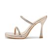 Women 11cm High Heels Slippers Mules 1cm Platform Glitter Rhinestone Stiletto Slides Summer Lady Sexy Prom Party Sexy Shoes