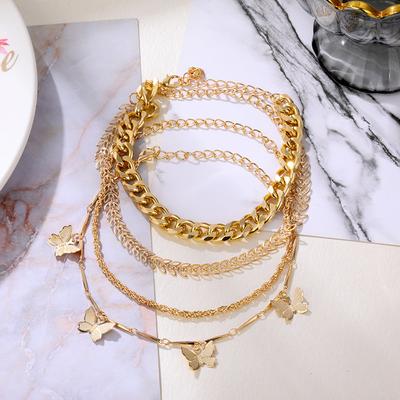 Party Jewelry Gift Wedding Stackable Women'S Bracelet Bracelet Series Beach Vacation Style Butterfly 4pcs/set Fashionable Daily Wear Handmade