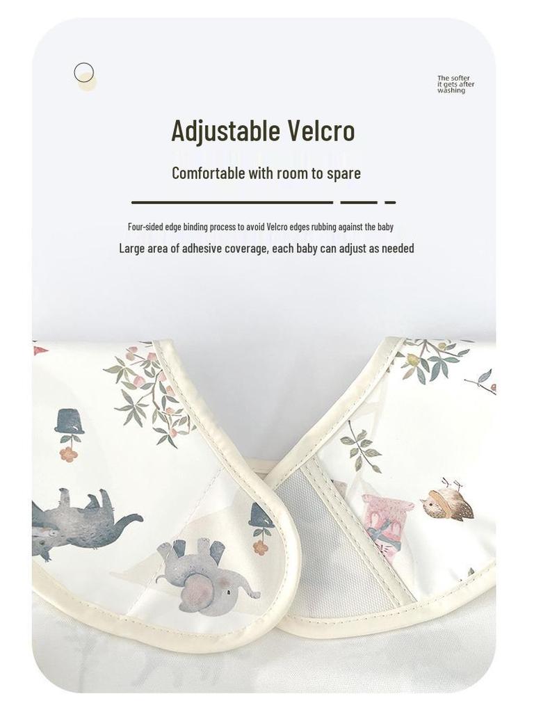 Waterproof Cotton Baby Apron: Stain-Resistant PU Reversible Bib with Pocket for Toddlers and Infants.