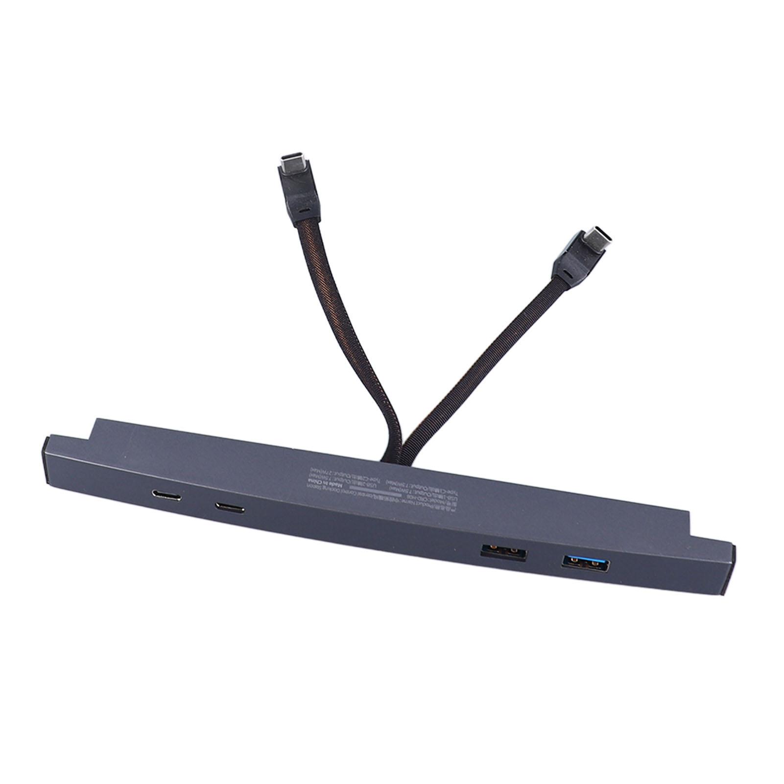 

USB-концентратор длинный тонкий многофункциональный серый портативный USB-док-станция для замены Tesla Model 3 Y