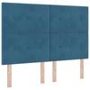 Box Spring Bed with Mattress and Headboard Blue 140 X 200 Cm Velvet