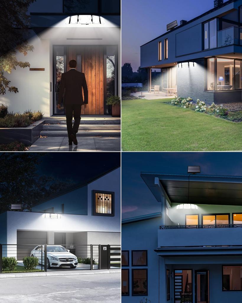 COPPOR Solar Light for Outdoor Use Separate Motion Sensor Solar 2400mAh High 4200 3 Intelligent Remote IP65 5M Extension Indoor Disaster Automatic