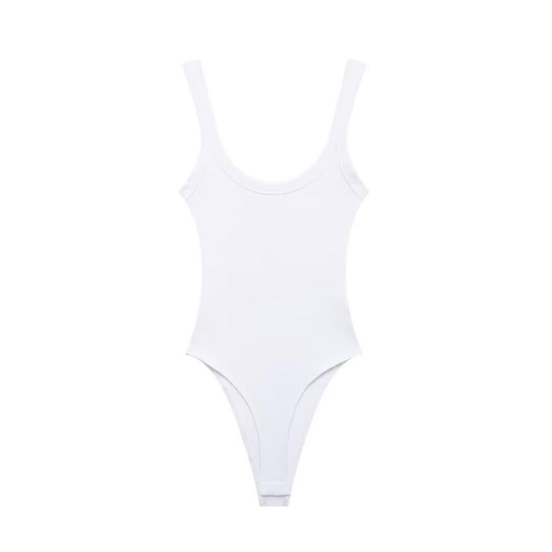 Skinny Ribbed Bodysuits for Women, O Neck, Straps, Snap-Button, Female Playsuits, Sexy Fashion