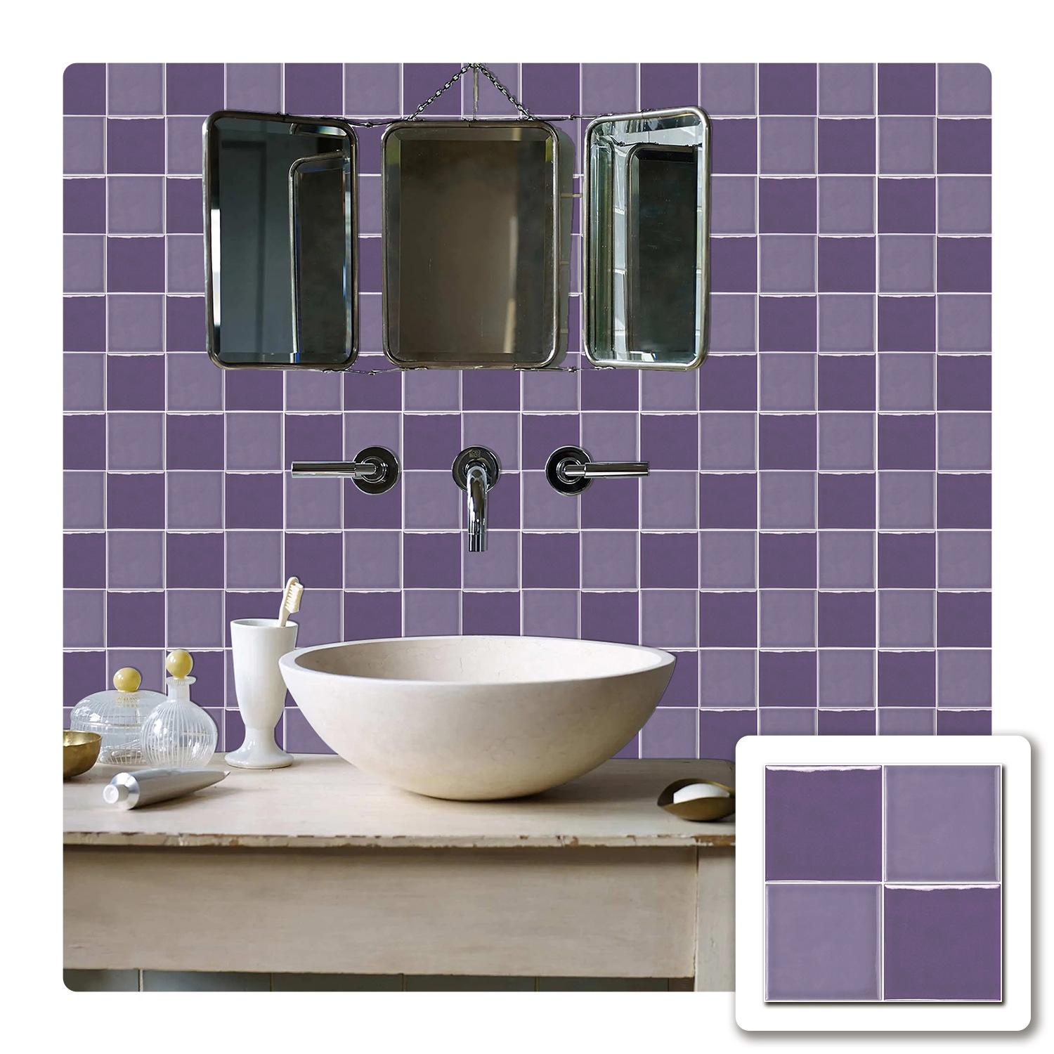 

10 Pieces Of European Solid Color Square Brick Wallpaper Self-Adhesive Kitchen Waterproof And Oil-Proof Thickened Tile Sticker Wall Sticker 15x15cmx10 pieces