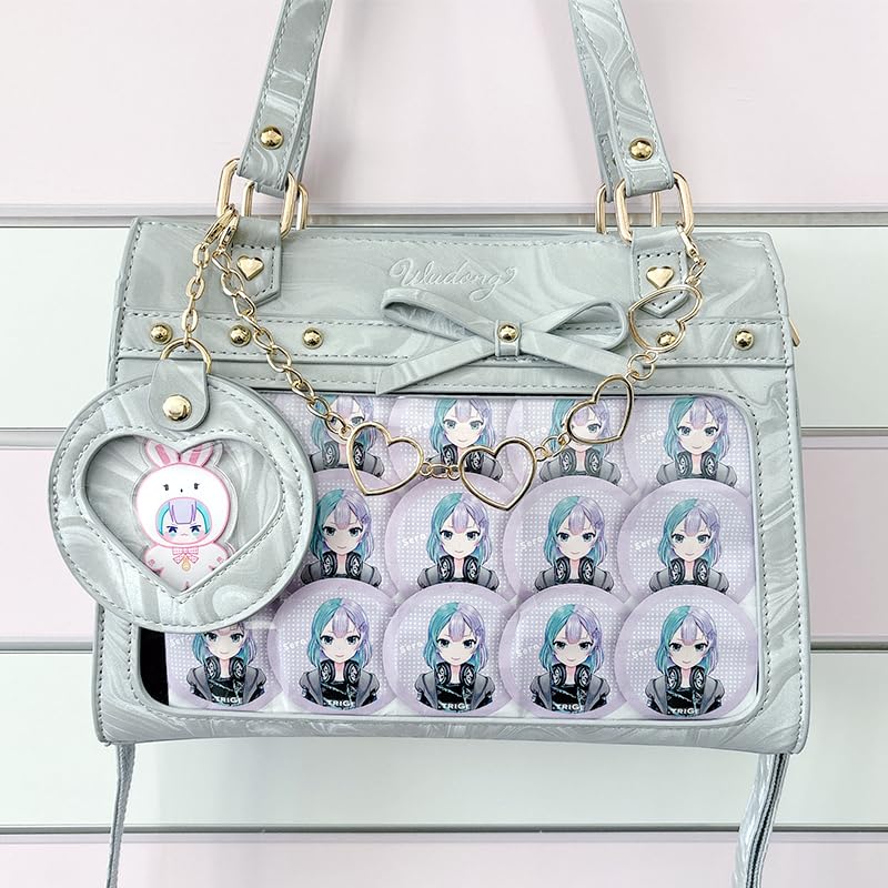 Marble Ita Bag with Can Badge Otaku Ita Clear Gray [Ugou Xiaopu] Case, Goods, g.triger Bag, Bag, Transparent, [Product]