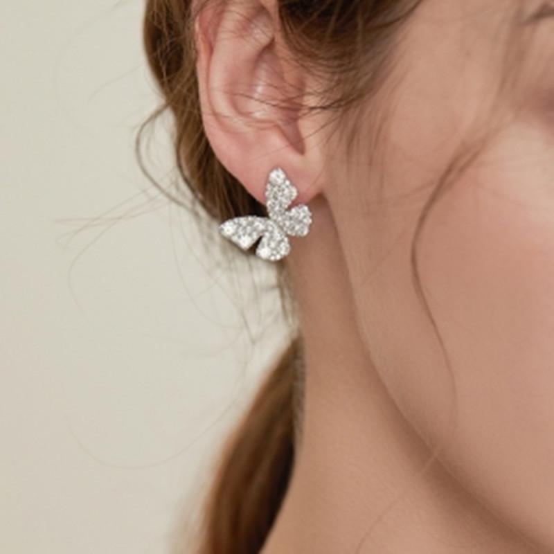 Elegant Rhinestone Butterfly Stud Earrings