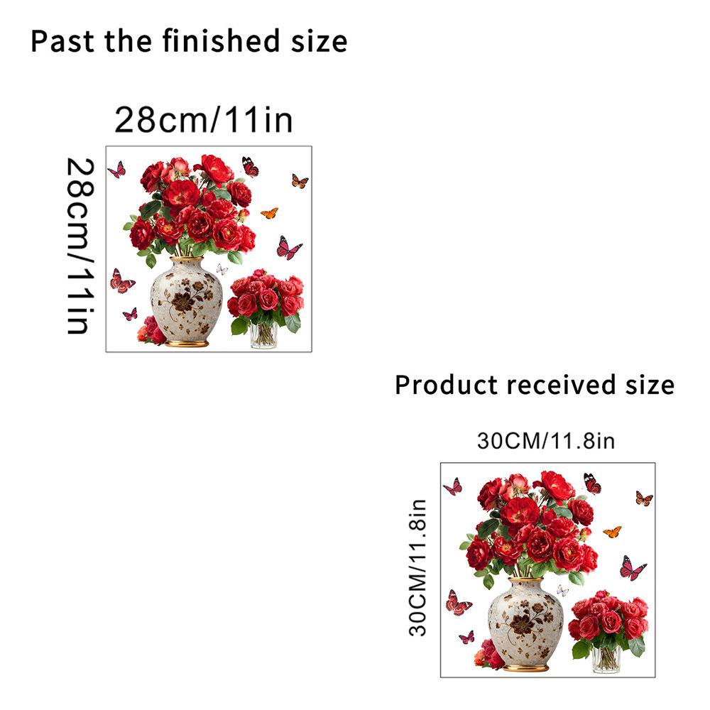 Butterfly Floral Wall Sticker for Living Room, Bedroom, or Entrance - Removable Decorative Glass Cabinet Art