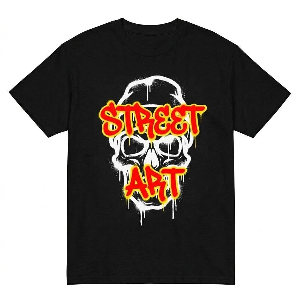 Street Art Skull T-Shirt - Urban Graffiti Aesthetic Tee for Men and Women XXXL