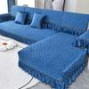 Luxury Golden Velvet Sofa Cover for Living Room Solid Color Dirt-proof Sofa Cover Elastic Protect Cushion 1-3 Seats Sofa Towel