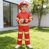 8 Pcs Kids Fireman Costume Set Firefighter Dress-Up Set with Extinguisher Birthday Party Role Play Pretend Gift for Toddler Boys Girls