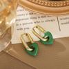 Autumn-Winter Minimalist Retro Red Heart Earrings: High-End Light Luxury for Women