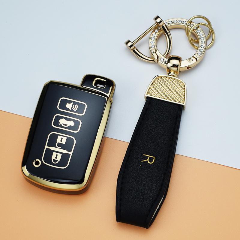 Car Key Case Cover For Toyota Camry Corolla RAV4 Highlander Avalon 2015 - 2017 4 Buttons Smart Control Cover Holder Keychain