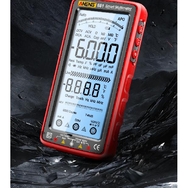 ANENG 681 Rechargable Digital Professional Multimeter Non-contact Voltage Tester AC/DC Voltage Meter LCD Screen Current Tester