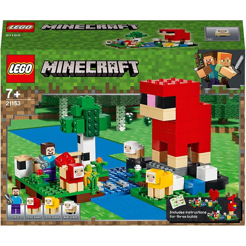 LEGO Minecraft Giant Sheep Wool Farm Building Set 21153 with Blocks and Accessories