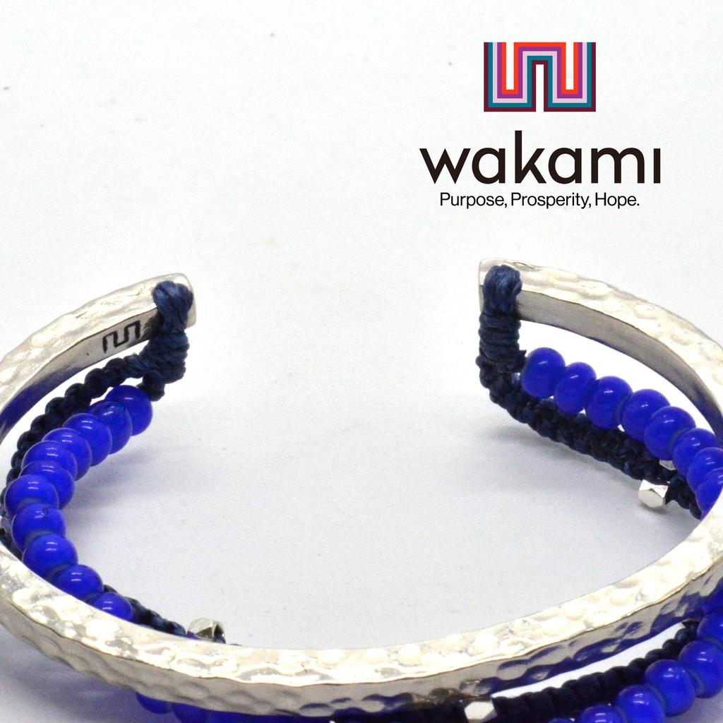 Wakami Bead Set Bangle Bracelet Blue &