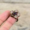 Rosenquarz Rohring Afrikanischer Amethyst Rohring Elektroformed Kupfer Ring Verstellbarer Ring Natur Edelstein Schmuck Handgemacht Ring als Geschenk