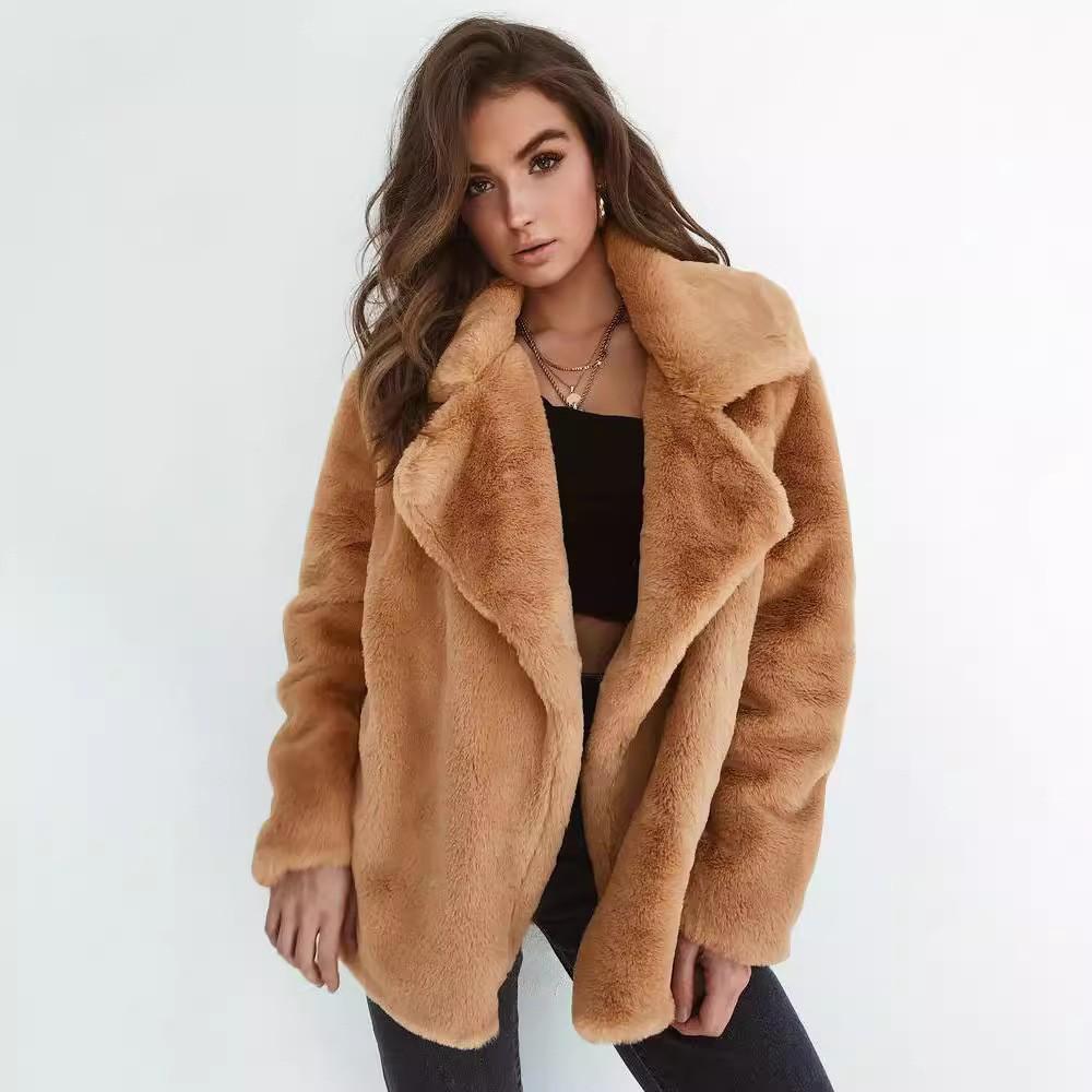 Fashionable Autumn and Winter Styles, Plush Lapel Jacket, Women's, Woolen Jacket, Autumn and Winter Thick Jacket, Plush Jacket