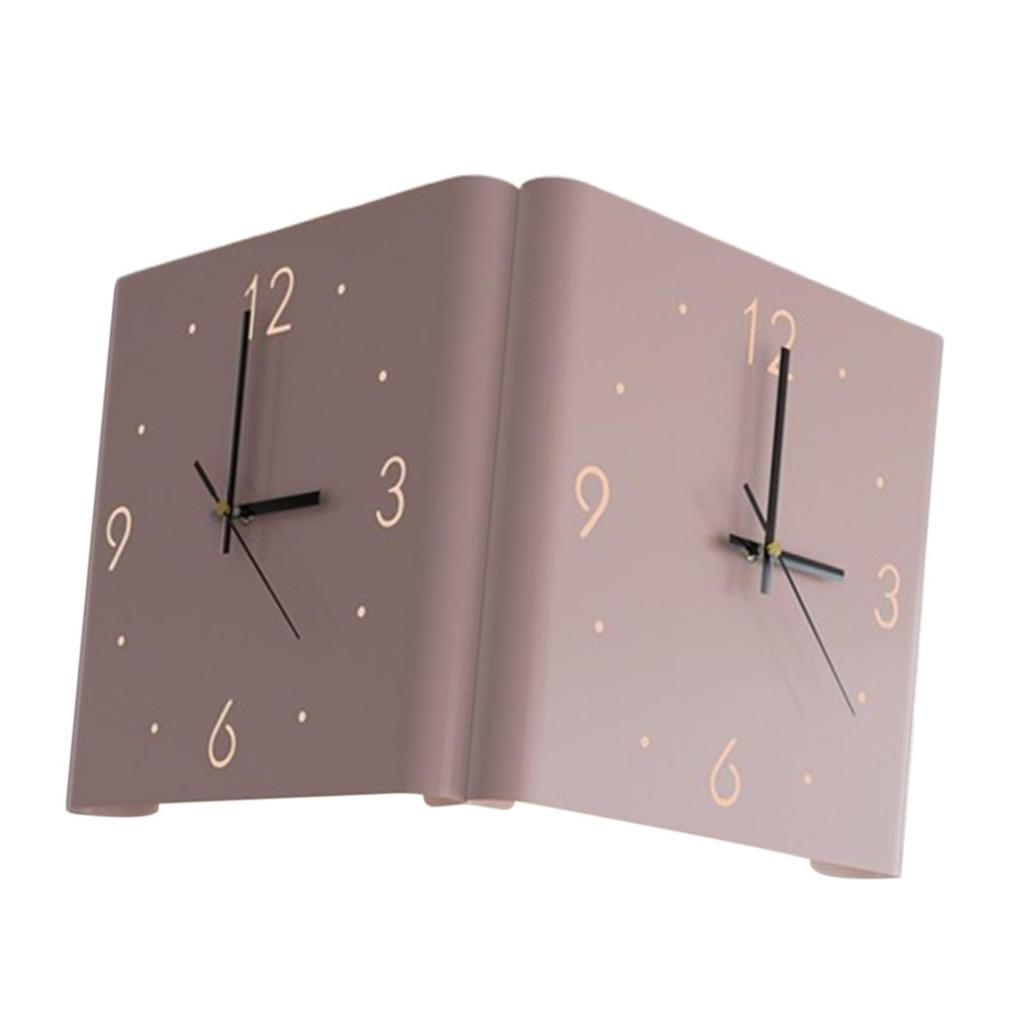 Moderne leise zweiseitige Wanduhr, einzigartig, kreativ, Metallzifferblatt-Skala für Büro, Wohnzimmer, Flur
