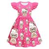 New Children'S Dress Cosplay Labubu Girls Flying Sleeve Skirt 3D Digital Printing