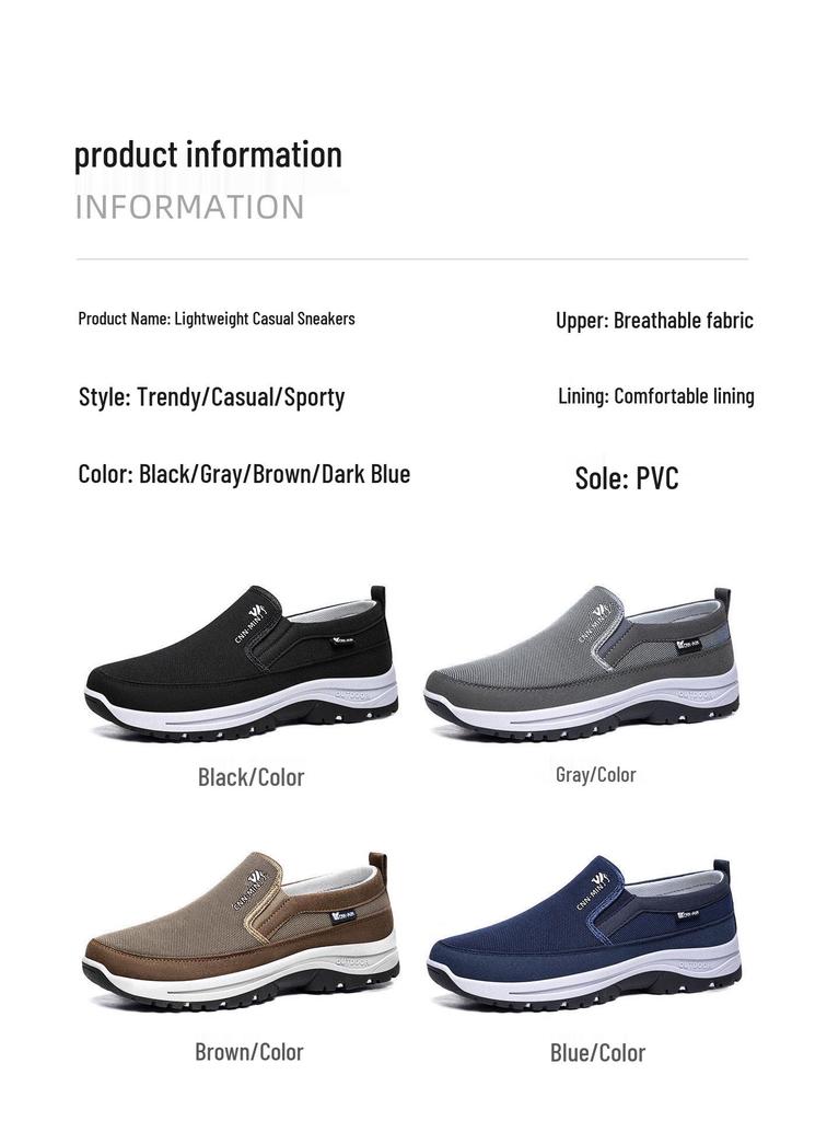 Men's Casual Spring Lightweight Cloth Dad Shoes - Versatile & Comfortable Low-Cut Design