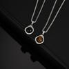 Accessories Men'S Stainless Steel All-Light Irregular Natural Tiger'S Eye Stone Agate Stone Pendant Necklace Pn-2189