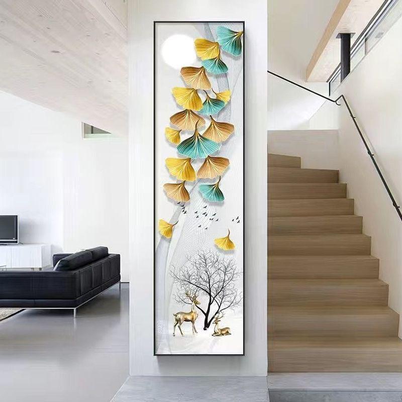 Slim Vertical Self-Adhesive Mural: Elegant Decorative Sticker for Entrance Hall or Corridor