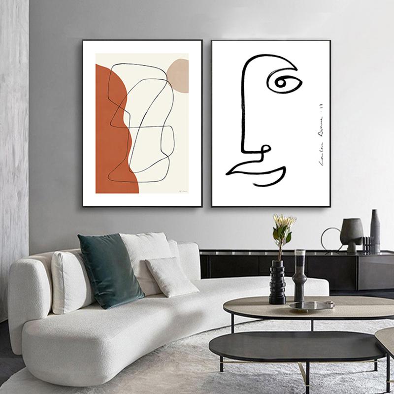 Abstract Lady Face Line Figure Picture Wall Art Canvas Painting Nordic Posters Prints Wall Pictures For Living Room Home Decor