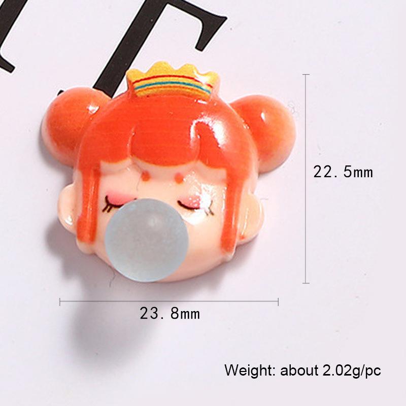 Decorative Materials Cartoon Girl Bubble Dragon 5pcs DIY Water Cup Pastes Brooch Jewelry Making Mobile Phone Case Patch Cream Glue Fashion