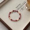 Light Luxury Niche Design Delicate Sweet Stackable Pearl Strawberry Crystal Bracelet For Women