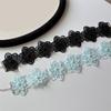 Collana di Pizzo Floreale Ispirazione Vintage con Perle Finte Catena Corta per Matrimoni e Feste