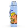 1PC Gardening Bear Cartoon Pattern 750ml Color Plastic Sports Water Bottle Leakproof Flip Straw Lid Suitable for Sports Office Home Use