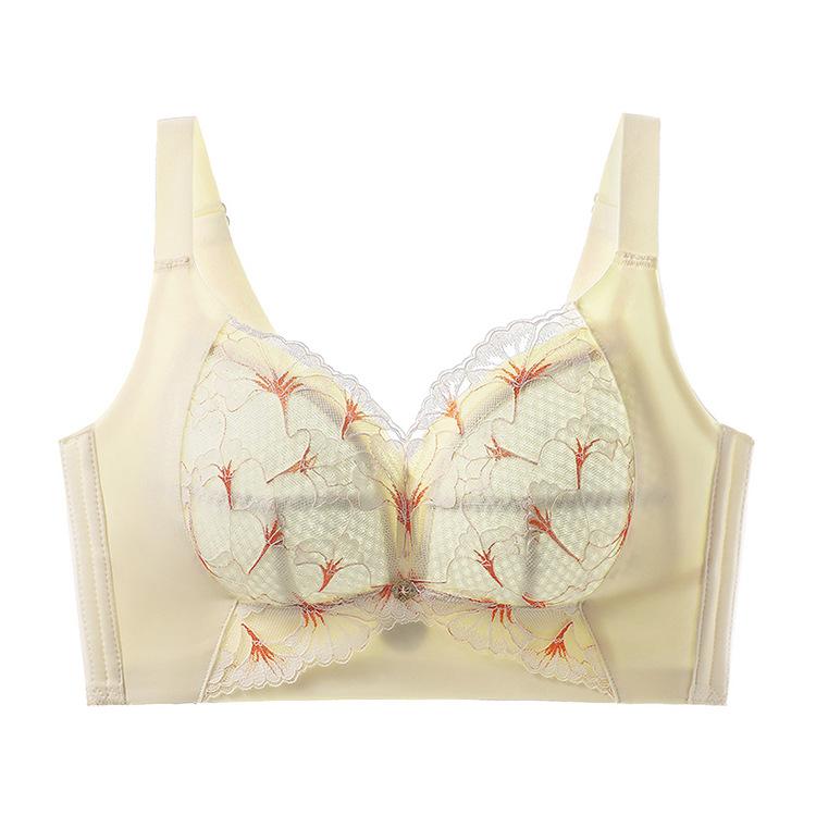Temperature-changing lace extra large size lift-up breast no steel ring no trace adjustment bra cover