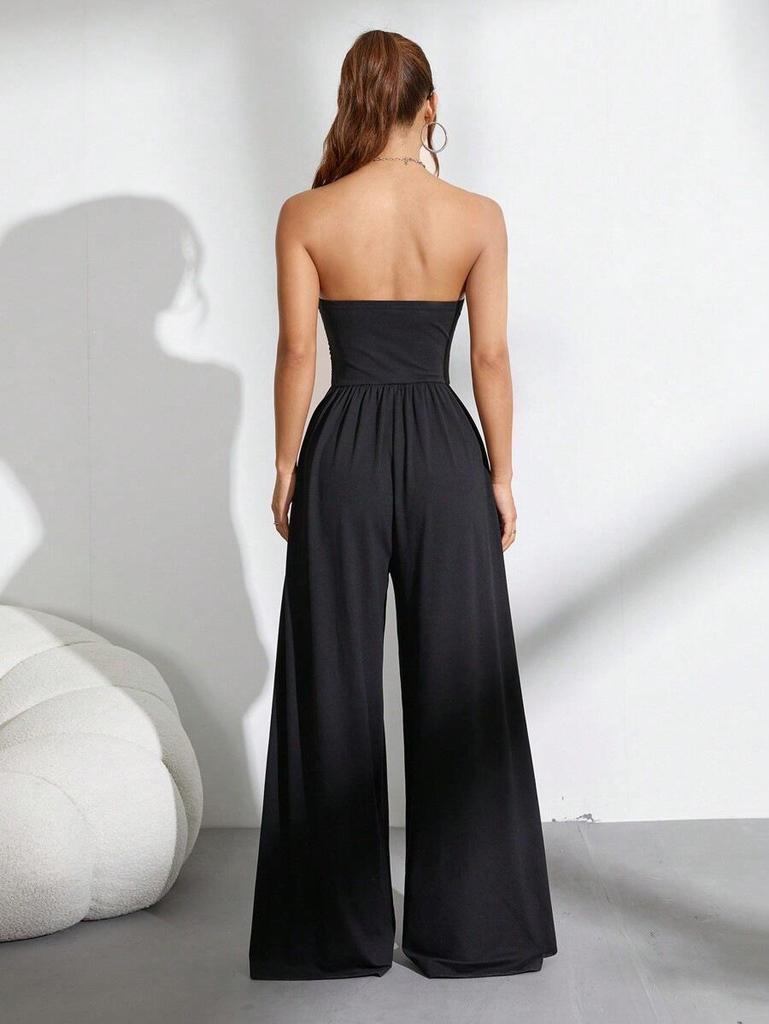2026 Strapless Wide-leg High-waisted Jumpsuit