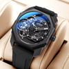 Men Unique Design Military Hollow Mechanical Automatic Watch Waterproof Silicone Strap Skeleton Mens Wristwatch