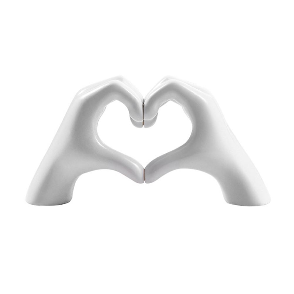 Decorative Storage Rack Gold Heart Hand Statue Home Desktop Ornament