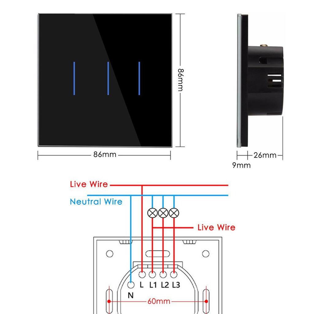 EU/UK Zigbee Smart Touch Wall Switch, Alexa & Google Voice Compatible