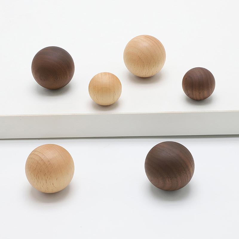 Wooden Door Handles Ball Knob Drawer Pulls Natural Beech Furniture Handles For Cabinets And Drawers Knobs Wardrobe Pulls