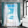 Ocean Beach Screen Shower Curtain, Bathroom Decorative Shower Curtain, Waterproof Shower Curtain with Hooks