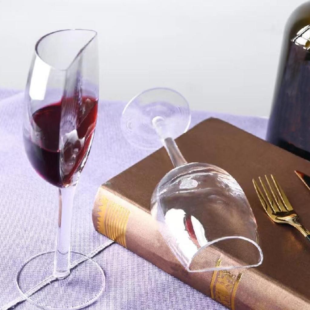 2 Stück Neuheit Weinglas Europäischer Stil Halbe Rotwein- und Champagnergläser Halbkreisförmiger Glaskörper Geeignet für Familienzusammenkünfte