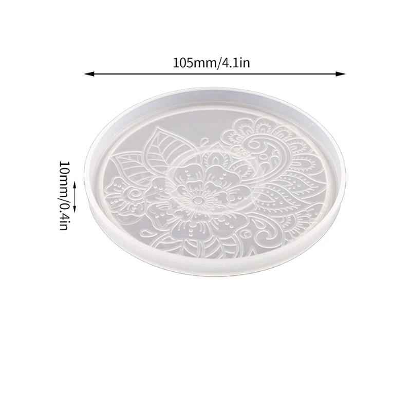 Flower Coaster Silicone Mold Epoxy Resin  Plaster Concrete Mold Diy Round Coffee Wine Glass Tea Coaster Tray Home Decor