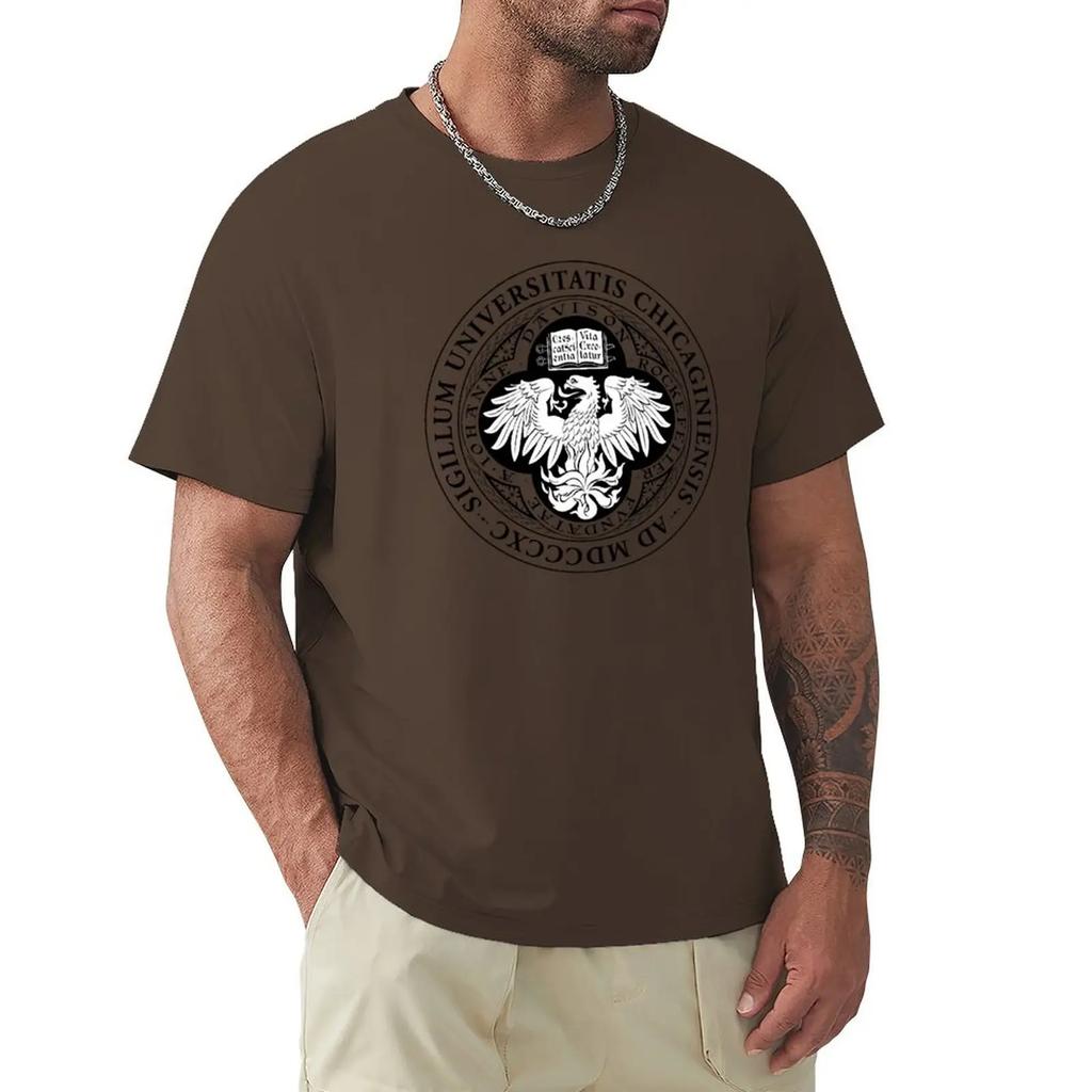 University of Chicago T-shirt anime clothes Short sleeve tee blacks oversizeds designer t shirt men