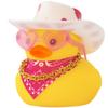 Rubber Cowboy Duck Car Ornaments Yellow Ducks Decoration Dashboard with Cowboy Hat Necklace Sunglasses