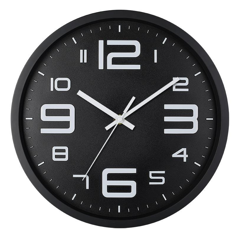 12 Inch 30CM Silent Wall Clock, Creative and Fashionable, Three-dimensional Digital Minimalist Clock for Home Living Room
