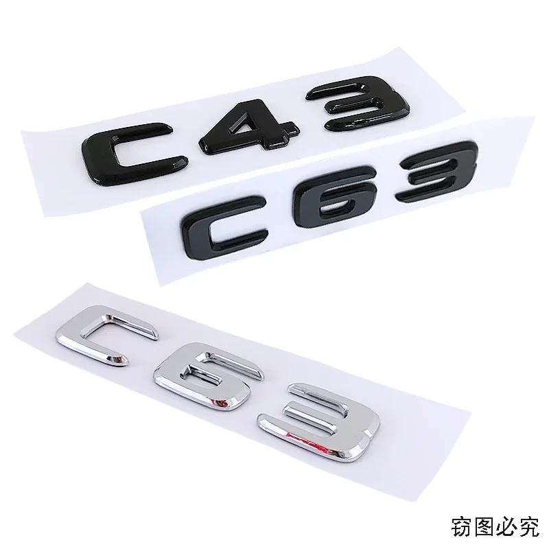 ABS Car Side Sticker Rear Trunk Badge Letters Decal Decoration for Mercedes Benz C43 C65 C63 G65 Exterior Accessories