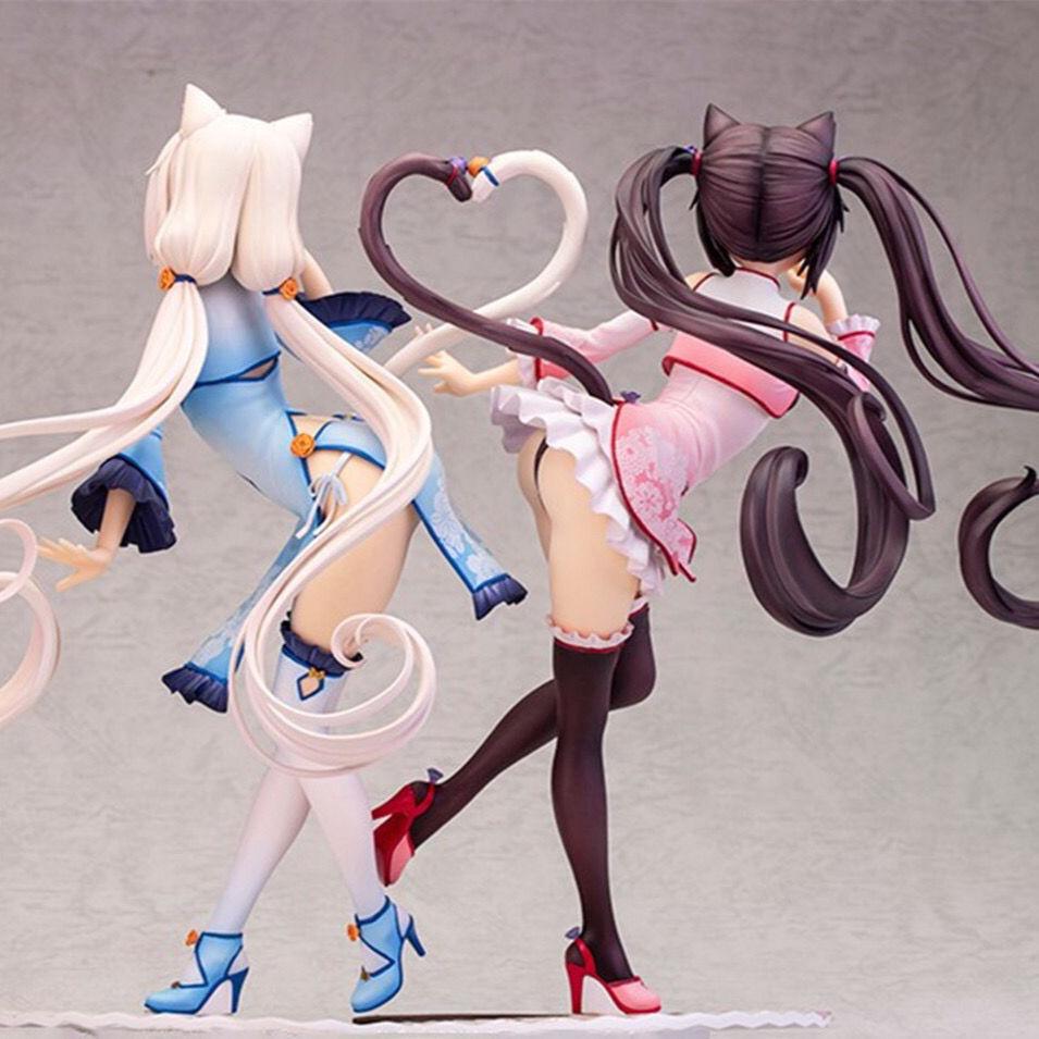 24cm Native Nekopara Chocola Vanilla Azuki Coconut  Action FigureAlphamax Anime Figure PVC China Dress Edition Model Toys