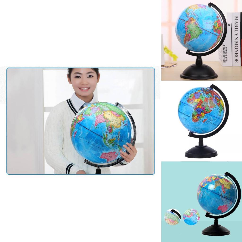 Vibrant Blue Pvc Globe 14.16cm High Definition Earth Model For Classroom Learning In English And Chinese