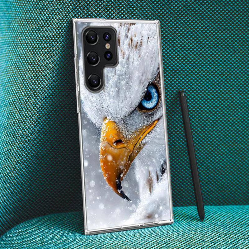 Majestic Eagle Gaze Capa Phone Case For Samsung S26 Ultra S25 Edge Galaxy S23 S21 S20 S24 FE S22 S10 Plus Cover Clear TPU Shell