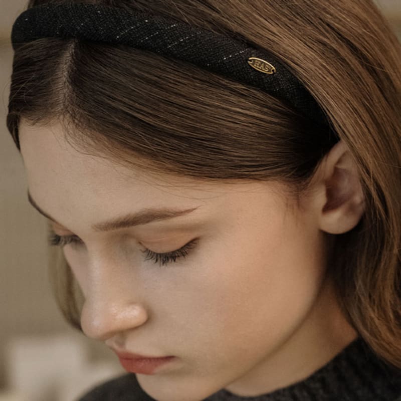 

HAS HON001 Твидовая тонкая повязка для волос Black