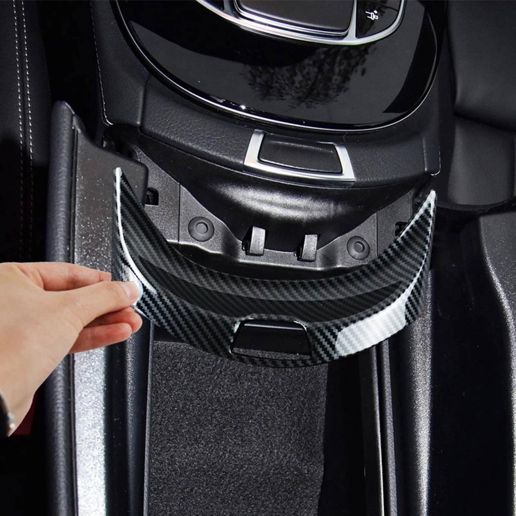 Car Center Console Armrest Box Trim Switch Buttons Panel Cover for Mercedes Benz E Class W213 2017-2025 Carbon Fiber