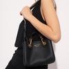 Emporio Armani Logo Print Magnetic Closure Polyester Shoulder Bag Women Bags Black Y3D176-YFO5B-85218